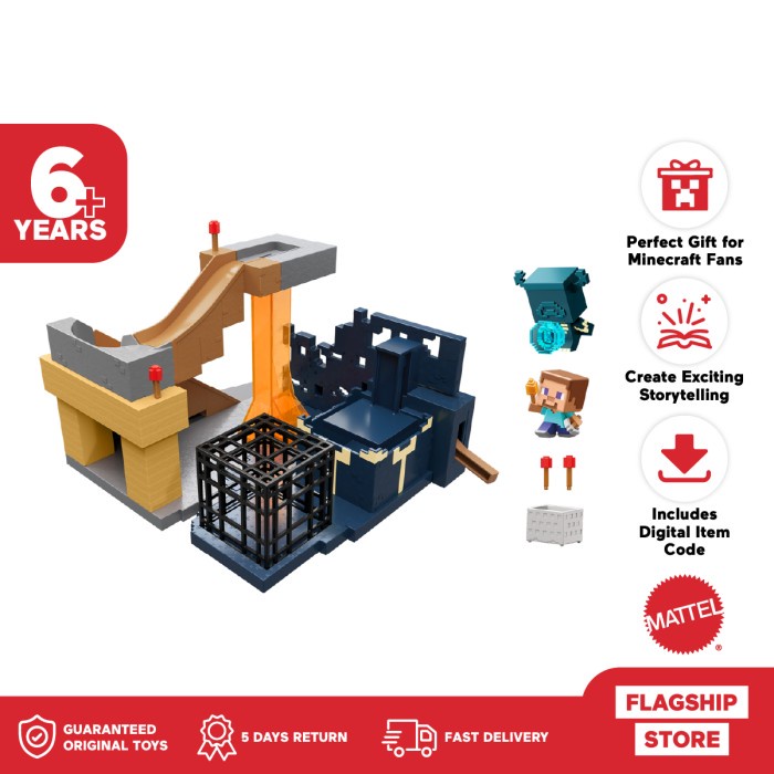 Minecraft Mini Mode Rise Of The Warden Playset - Mainan Action Figure