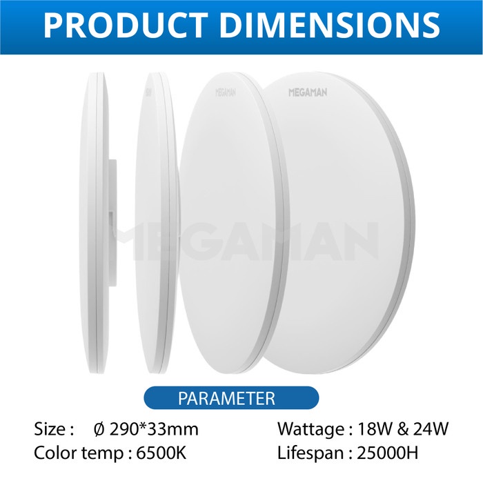 Lampu Plafon LED SuperSlim 18 Watt Megaman Ceiling MXL 1045