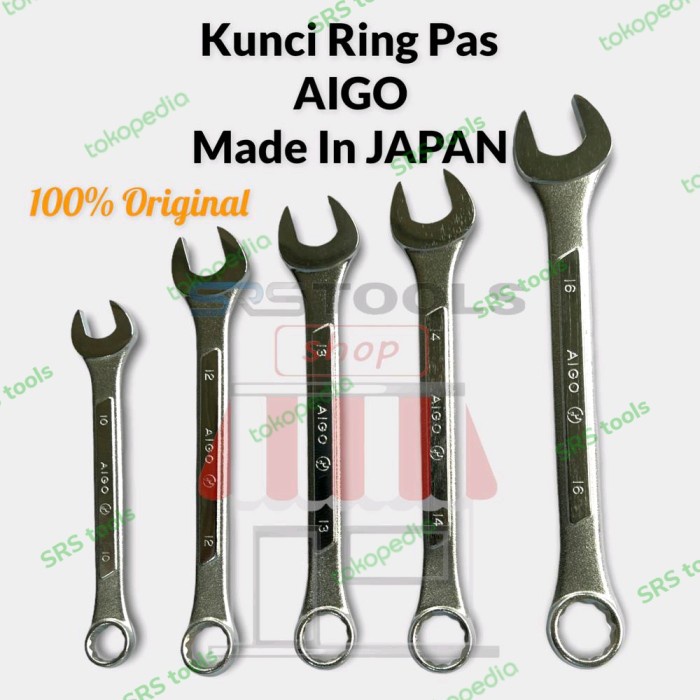 AIGO Kunci Ring Pas/ Combination Spanner 10 12 13 14 15 16 mm