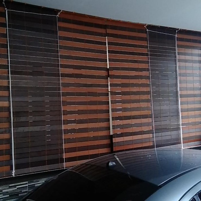 tirai kayu dan krey PVC #gordeng#kayu#tirai#pvc#gordeng#outdoor#