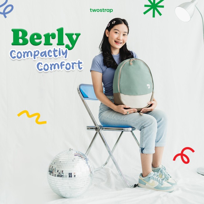 TWOSTRAP BERLY Tas Ransel Laptop Wanita Pria 14 inch Water Resistant