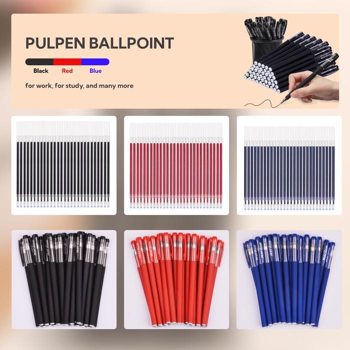 

Pulpen Ballpoint Pena Warna / Isi Tinta Polpen Pulpen / Alat Tulis Kantor Murah