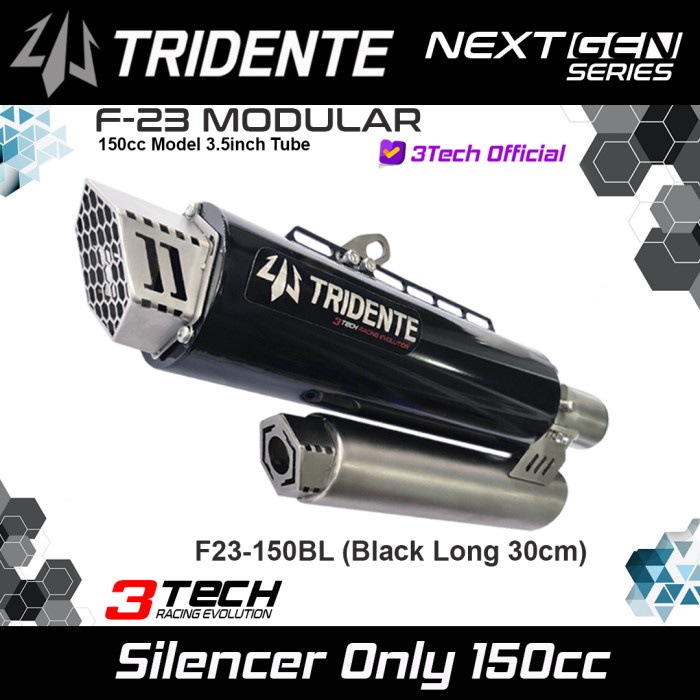 Knalpot Modular 3 suara Tridente F23 Silencer Only