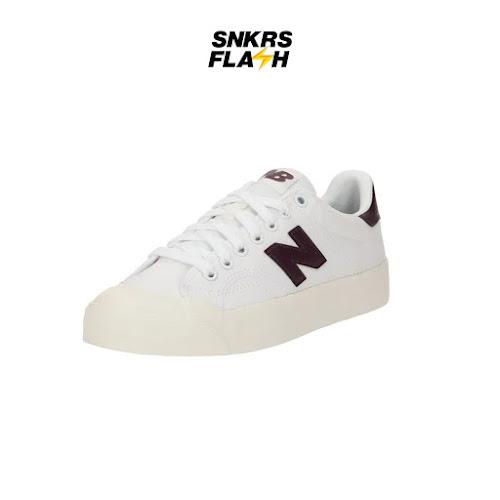 NEW BALANCE Bb 100 White Burgundy Sepatu Sneakers Unisex - BB100VTA - Size 37