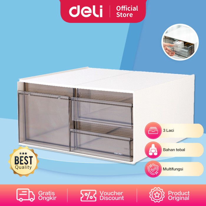 

TERBARU! Deli Rak Kotak Laci Tempat Make Up Alat Tulis Desk Organizer PK112