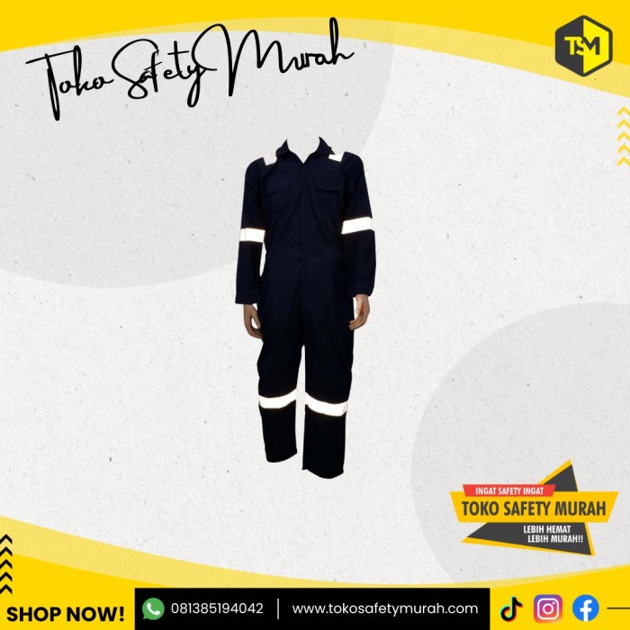 Wearpack Safety Terusan / Baju Kerja Seragam Kerja Mekanik Size Xl