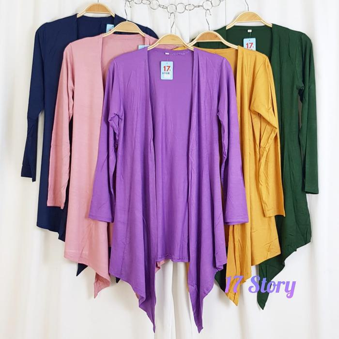 Kardigan Wanita Polos Bahan Kaos Rayon Adem Dan Strech Lengan Panjang/Outer Wanita Cardigan Premium