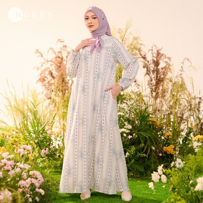 BERMUTU Nobby Dress Gamis Wanita Terbaru Koleksi Lebaran Idul Fitri 2025 Bahan Polly Yoryu Adeline