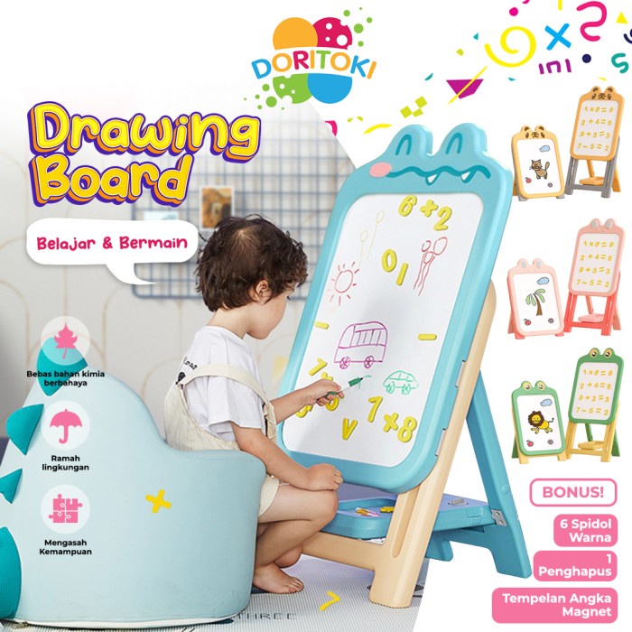 

Doritoki Papan Tulis Anak Papan Lukis Magnetic Bisa Disesuaikan Dengan