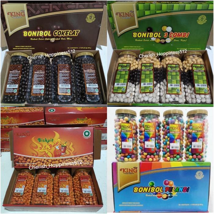 

terbaru !!! 1 kotak d'king bonibol cokelat & combi & new bonibol balado ~ biskuit salut cokelat