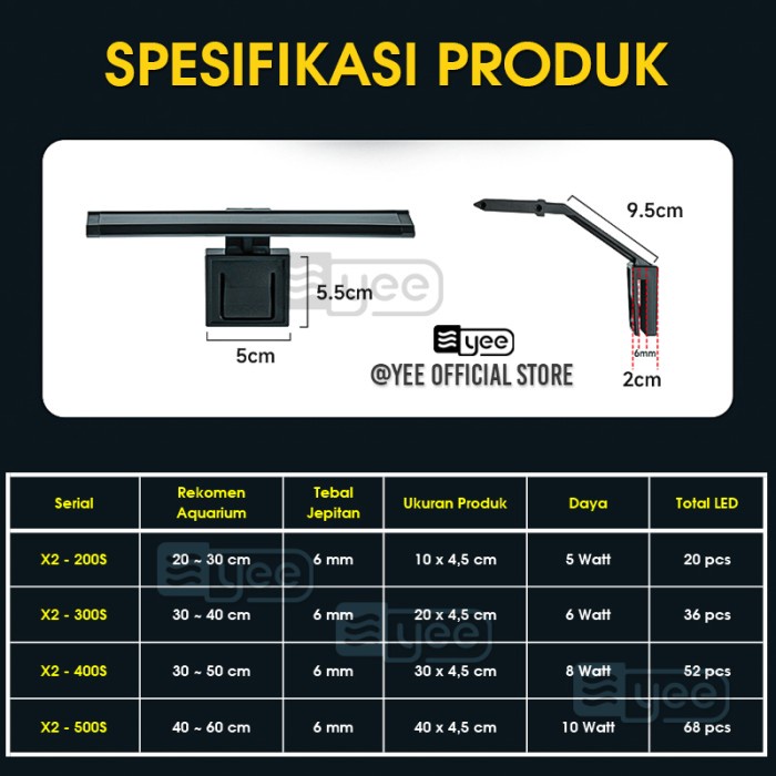 Lampu Aquarium Led/ Lampu Led Aquarium / Lampu Aquarium Jepit / Lampu Aquascape DiskonJual