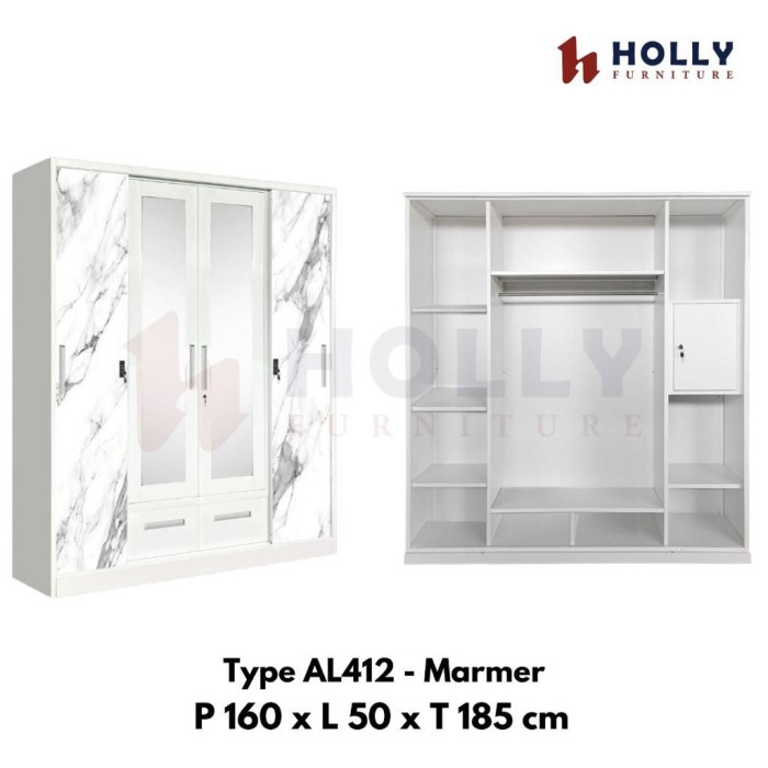 LEMARI PAKAIAN BESI 3 PINTU - 4 PINTU SLIDING IMPORT LEMARI BAJU BESI