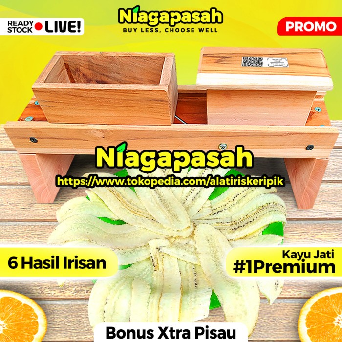 SIAP KIRIM PENGIRIS BAWANG & KERIPIK UKURAN JUMBO - KAYU JATI KODE 973