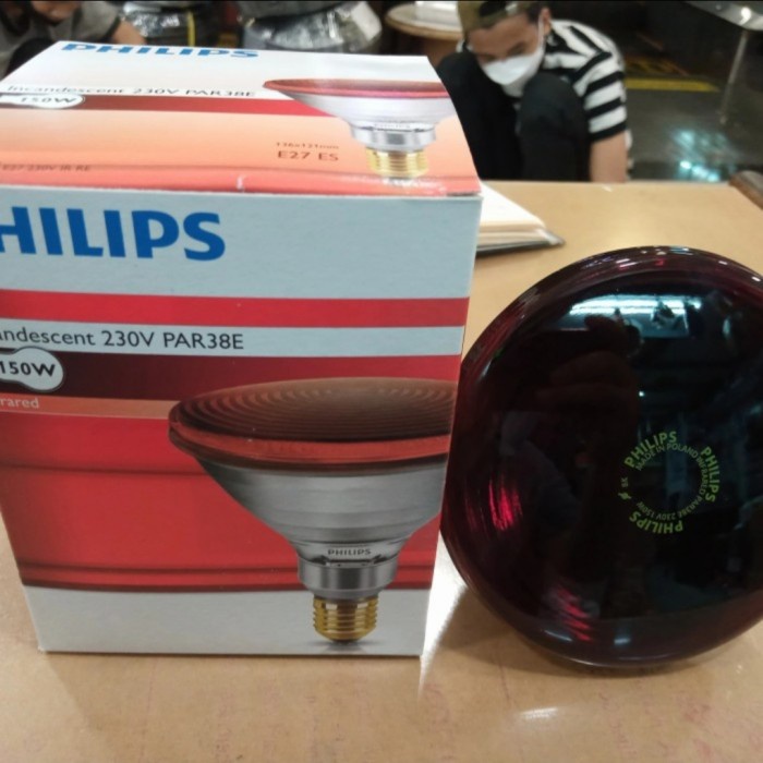 Lampu Infrared Terapi Kesehatan Infraphil Par38 150W / 150Watt Philips