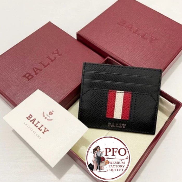 

READY STOCK Card Holder BALLY THAR Mens Card Case Black Leather Ori