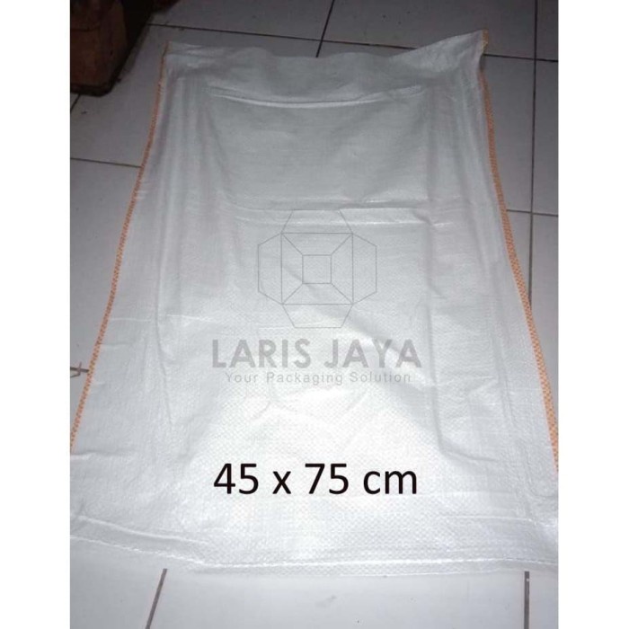 BERMUTU Karung Plastik Putih 25 kg Ukuran 45 x 75 cm