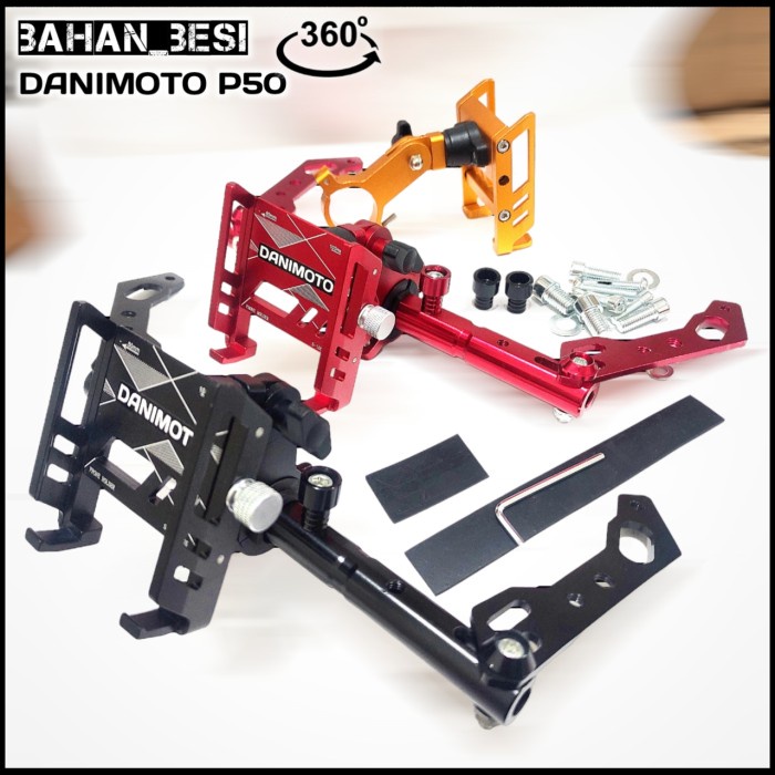 Holder HP Motor + Breket Spion Stang Besi Vario Nmax Mio Danimoto P50