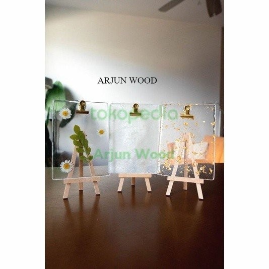 

PROMO! wooden easel standing frame isi 5 pcs kayu pinus jati belanda
