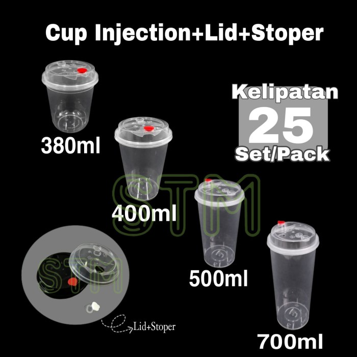 CUCI GUDANG Cup PP injection/Gelas plastik 12oz 380ml INJECTION cheese boba Cup OZ
