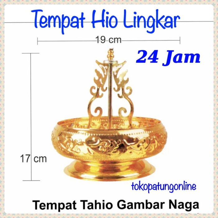 Tempat Hio Lingkar Motif Naga Emas 24 jam
