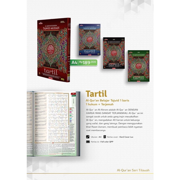 Al Quran Tartil Cordoba Uk A4, Alquran Tajwid At Tartil Terjemah Latin