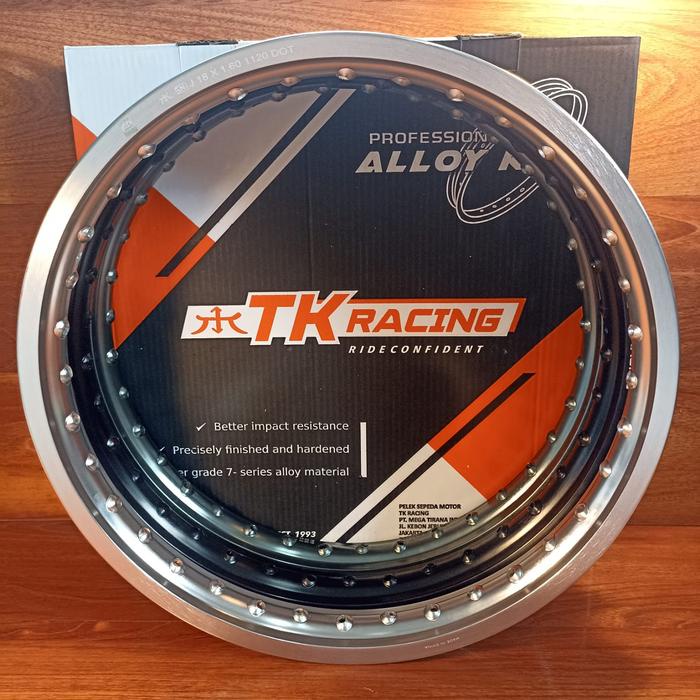 ALLOY TK RACING 160 RING 18 KILAT GLOSSY SILVER/BLACK/TITANIUM/BRONZE