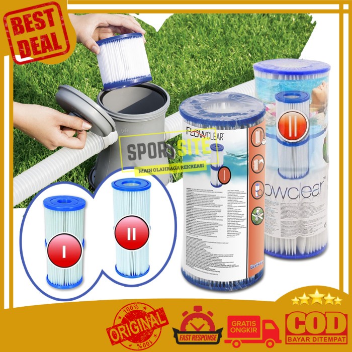 Bestway Filter Pompa Saringan Kolam Renang Cartridge Flowclear