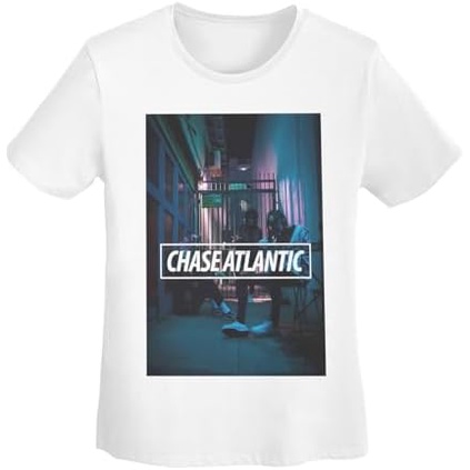 Chase Music Atlantic T Shirt Kaos Wanita Fashion Crew Neck Casual Top Dasar Kemeja Lengan Pendek Hit