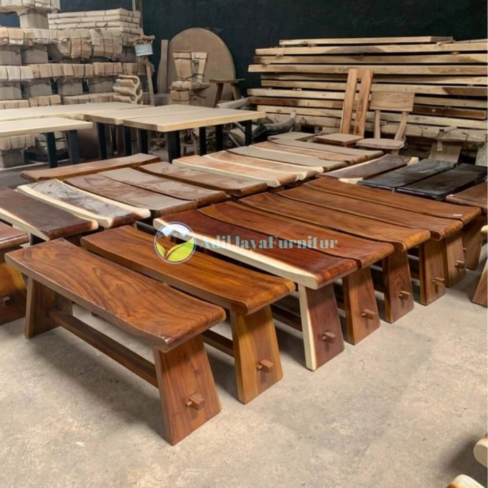 PREMIUM Bangku Bench Kayu Trambesi Solid