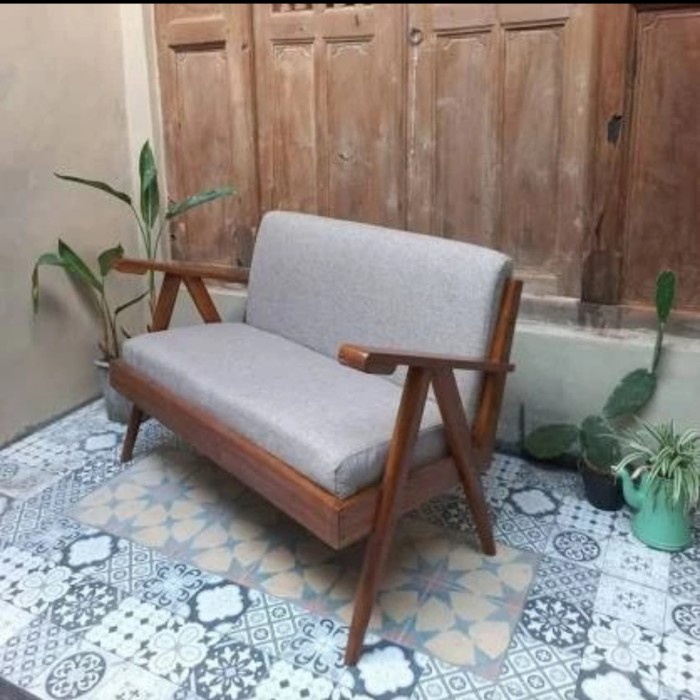 PREMIUM Kursi Tamu Jengki retro minimalis Kayu Jati