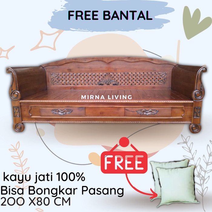 PREMIUM Kursi ruang tamu kayu jati bale bale bagong