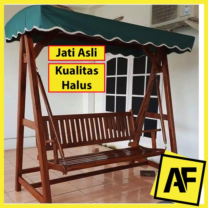 PREMIUM Kursi Ayunan Kayu Jati Jepara - Ayunan Kayu Taman