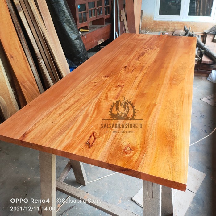 PREMIUM Top Table kayu Mahoni/meja kantor tanpa kaki 180x80x3cm