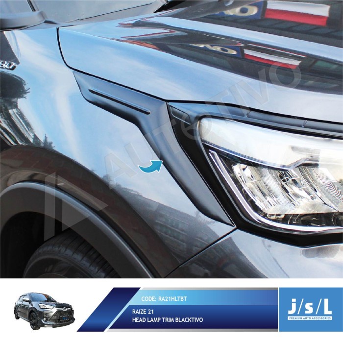 JSL Head Lamp Trim Toyota Raize 2021 Lis Garnish Depan Blacktivo