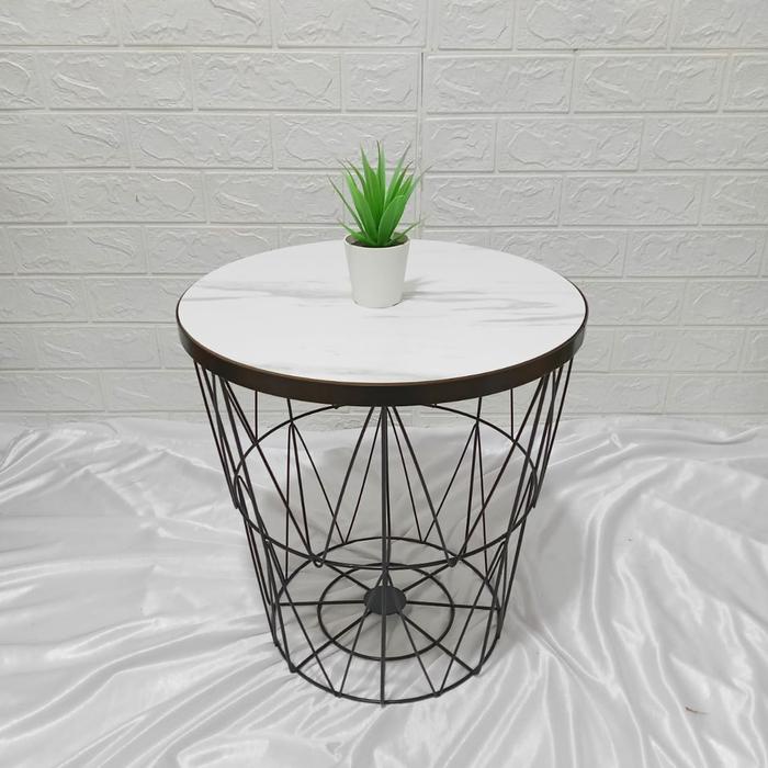 PREMIUM Meja Topaz Meja Bulat Besi Kayu Minimalis Furnishing / Meja topaz / meja informa / meja