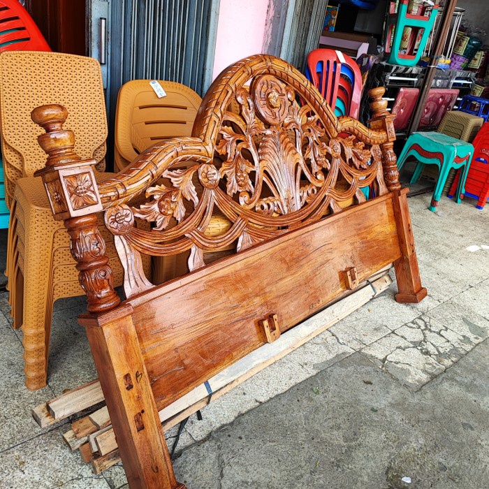 PREMIUM dipan ranjang kayu jati 180 x 200 cm