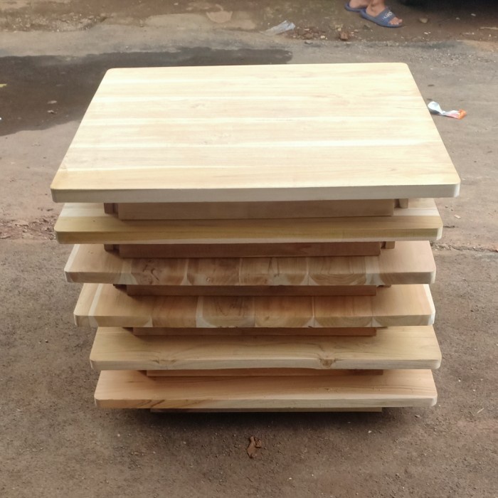 PREMIUM promo 5 biji meja cafe minimalis kayu jati 80x80/ meja makan minimalis