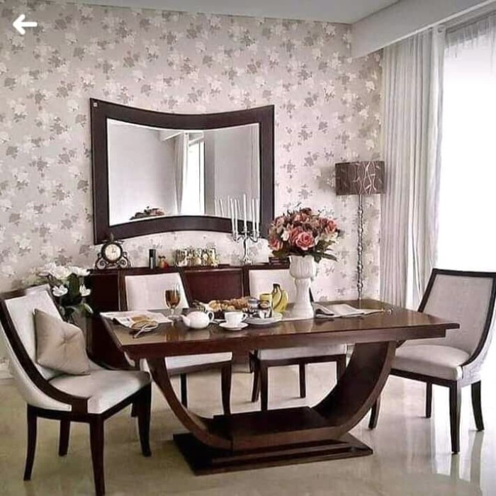 PREMIUM set meja makan minimalis 4 kursi sofa dari kayu jati jepara