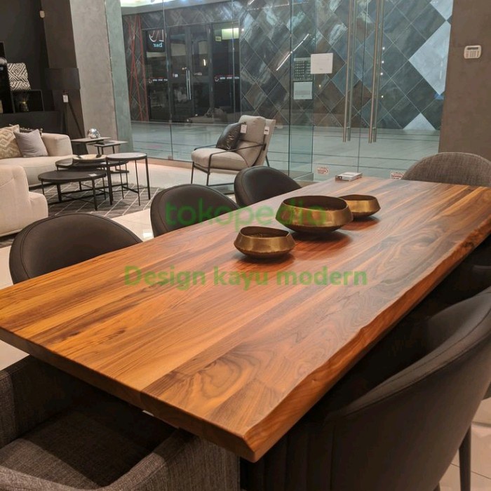 PREMIUM top table, daun meja kayu mahoni custom