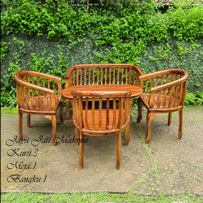 PREMIUM Set Kursi Bangku Teras Murah Minimalis, Bangku Kursi Teras Kayu Jati