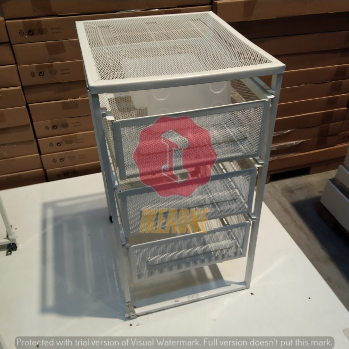 Lemari sudut laci kecil 3 susun beroda bedside table 30 x 34 x 56 cm