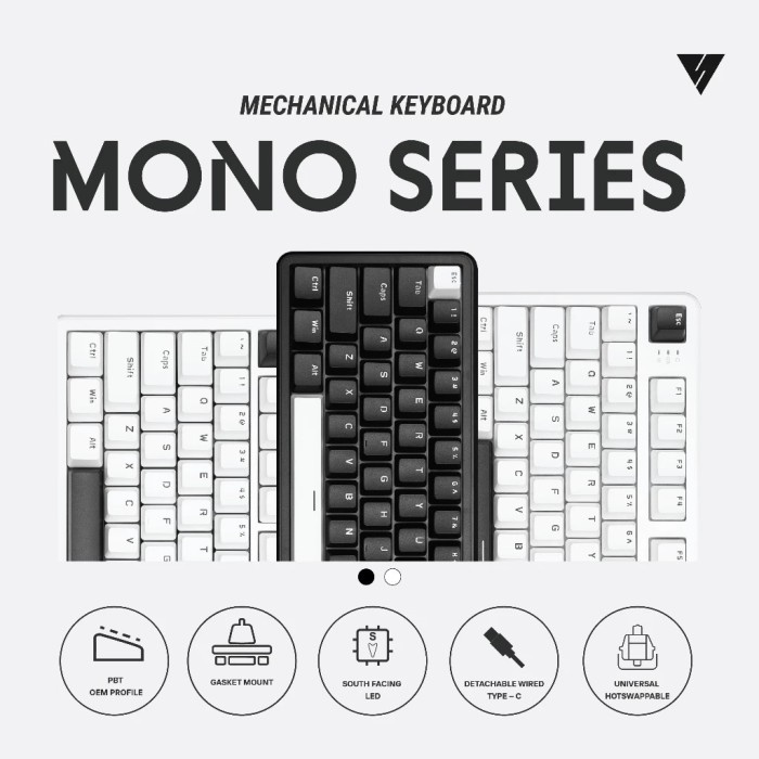 VortexSeries MONO SERIES Gasket Mount Mechanical Keyboard 65 75 87 / TKL Layout Vortex Series Mono
