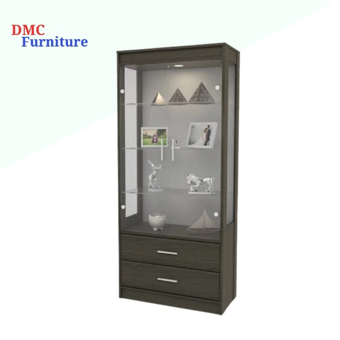 Lemari Hias Kaca 2 Pintu Lemari Pajangan Lemari Piala Lemari/Rak Hias