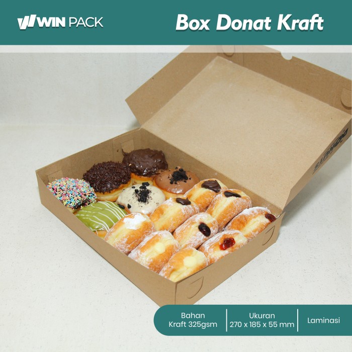 [Masih] Box Dus Donat isi 6 / Box Donat / Dus Donat Kraft Laminasi -