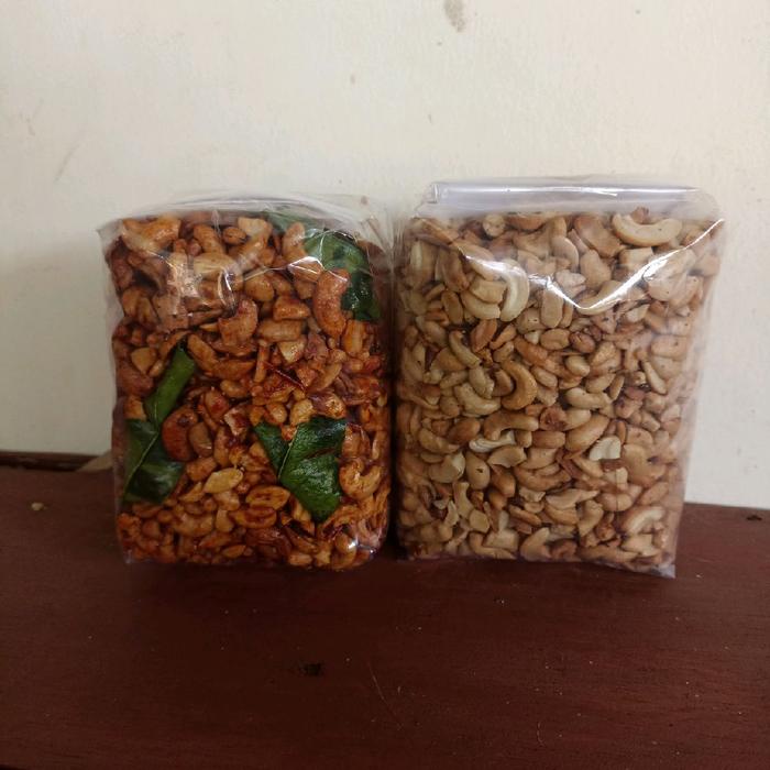 

terbaru !!! bundling kacang mete remukan pedas manis dan remukan goreng @500gr ready