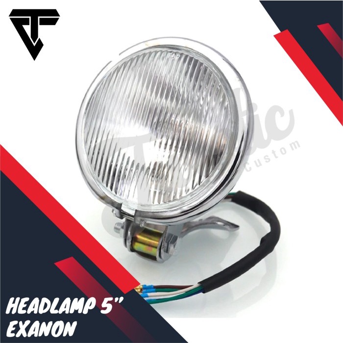 Headlamp Lampu Depan Motor Custom Exanon Japstyle Bobber Universal