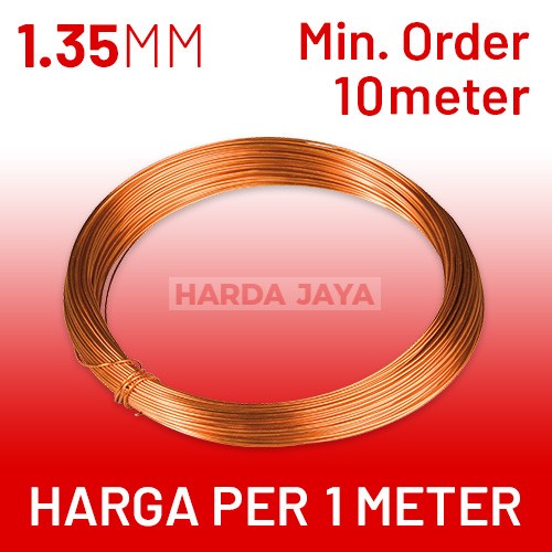 KAWAT EMAIL TEMBAGA 1.35MM PER 1METER - METERAN 1,35 MM PER 1M