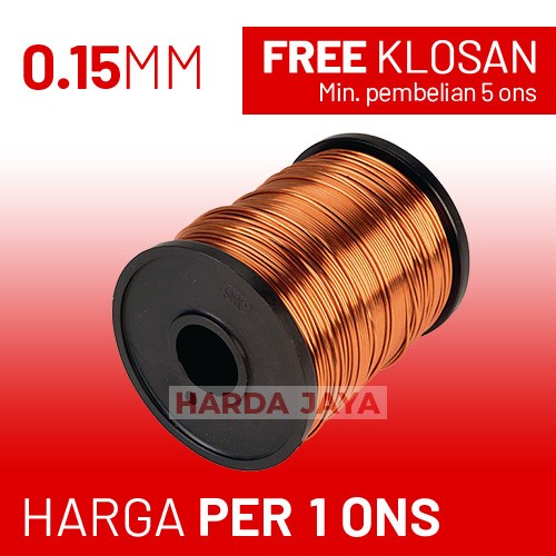 KAWAT EMAIL TEMBAGA 0.15MM - HARGA PER 1 ONS