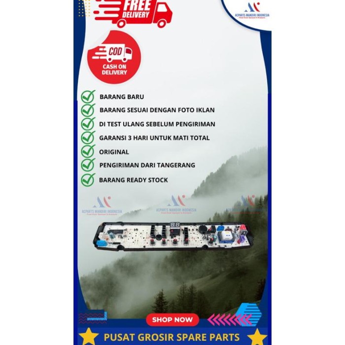 ORIGINAL POLYTRON PAW-7009 / PAW-8009 / PAW-9009 modul pcb mesin cuci Top Loading