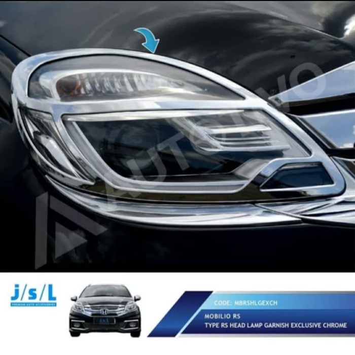 JSL Garnish Lampu Headlamp Depan Chrome Mobilio Rs 2015-2016